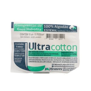 COMPRESSA GAZE 7,5 X 7,5 EST 11 FIOS - 10 UND - ULTRACOTTON