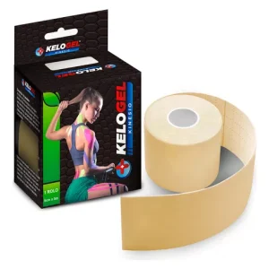FITA KINESIO TAPE BANDAGEM ELAS PREMIUM 5CMX5M BEGE - KELOGEL