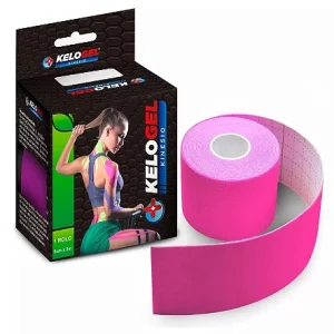 FITA KINESIO TAPE BANDAGEM ELAS PREMIUM 5CMX5M ROSA - KELOGEL