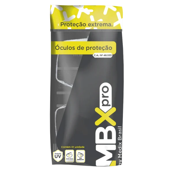OCULOS DE PROTECAO ANTI RISCO UV400 LENTE INCOLOR UN - MEDIX