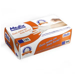 LUVA PROCEDIM LATEX COM PO TAM PP 100 UN -  MEDIX
