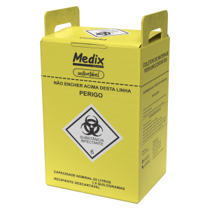 COLETOR PERFURO-CORTANTE AMARELO PREMIUM 1,5 LTS MEDIX