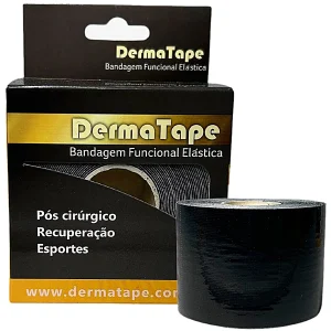 BANDAGEM DERMATAPE FUNCIONAL ELÁSTICA - PRETA 05 CM X 05 M - DERMA