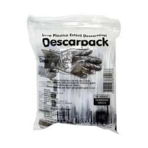 LUVA PLASTICA ESTERIL DESCARTAVEL C/100 UN - DESCARPACK