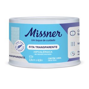 FITA TRANSPARENTE HIPOALERGICA 2,5CM X 4,5M - MISSNER