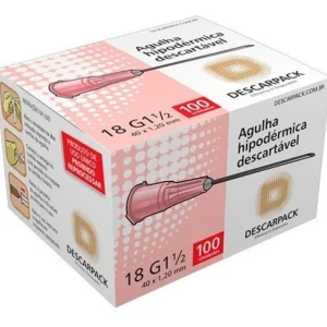 AGULHA HIPODERMICA 40 X 1,20 MM - DESCARPACK C/100