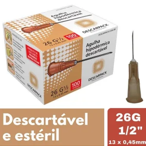AGULHA HIPODERMICA 13 X 0,45 MM - DESCARPACK C/100