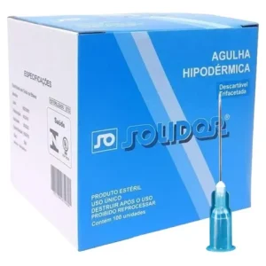 AGULHA HIPODERMICA 25X06 SOLIDOR C/100
