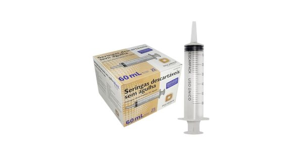 SERINGA DESCARTAVEL S/AGULHA 60 ML BICO SLIP - DESCARPACK - C/25