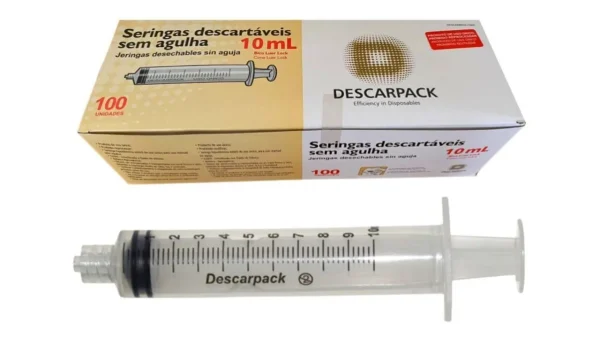 SERINGA DESCARTÁVEL10 ML BICO LOCK  - DESCARPACK C/100